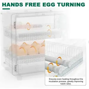24 Egg Incubator Automatic Turner, Digital Hatchery Machine for Chicken Duck Quail, Touch Control Poultry Equipment
