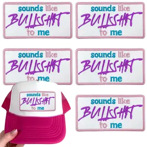 CY 5PCS Iron on Patches Tucker Hats Funny Phrase Embroidered Appliques DIY Accessories for Clothing Bags Jackets Jeans Backpacks