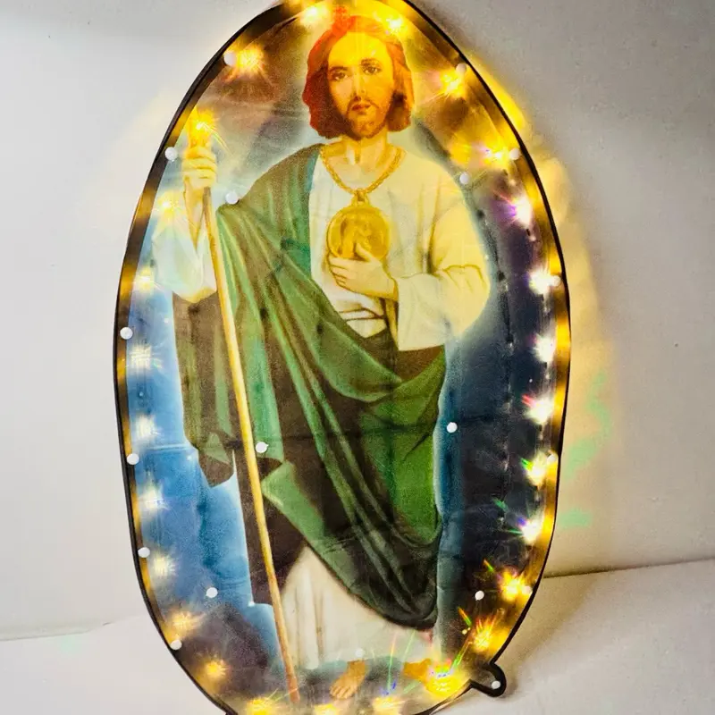 Virgen Mary or St Jude LED Light Christmas Decorative Holiday Lighting Chirsmas Light, 80LED, Luz de La Virgen de Maria