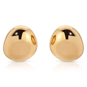 Ettika Polished Pebble Stud Earrings