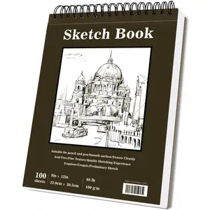 Castle Sketchbook Drawing Pad Art Paper Blank Sheet Spiral Bound 9x12 Inches Thickened 200 Pages, Ideal for Artists & Beginners