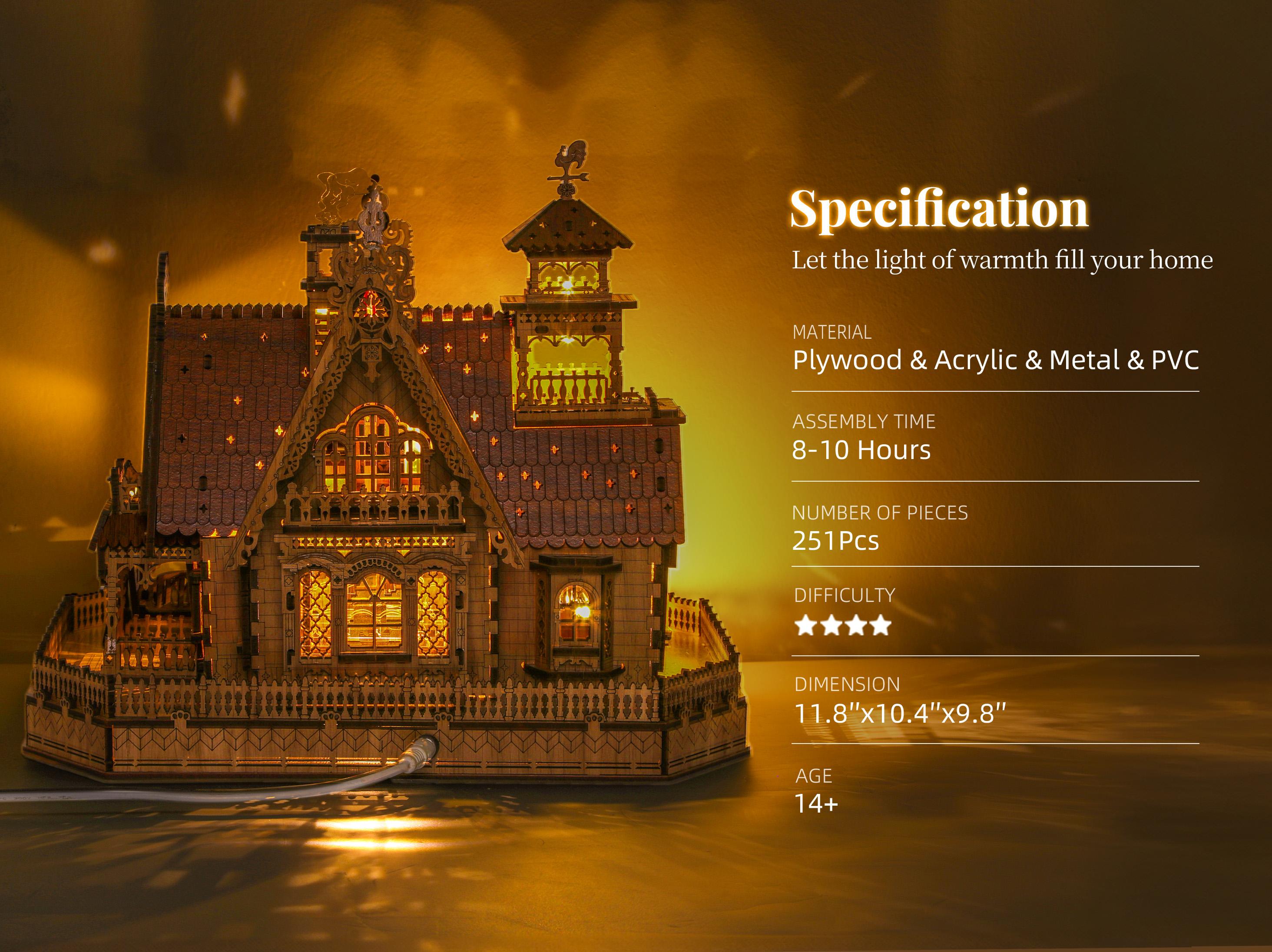 Rustic cottage puzzle exquisite details close-up
