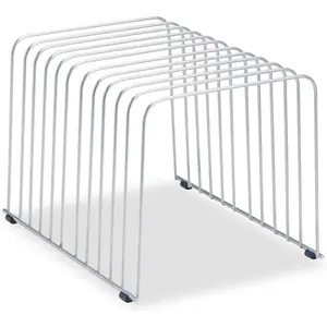 Desktop Organizer, 11 Sections, 9" x 11.375" x 8", Wire, Silver (72012)| (72012)