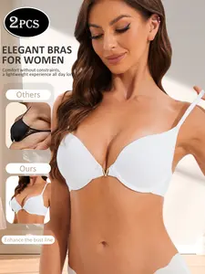 V-Shape Push-Up Bra with Steel Ring, Enhance Curves, Lift and Shape, Sexy Lace Underwear for Women, Perfect for Dates and Nights Out