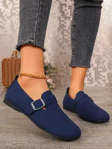 Women's Summer Outdoor Slip-On Half Slippers, French Casual PU Leather Round Toe Flats, All-Season Comfortable Lazy Shoes