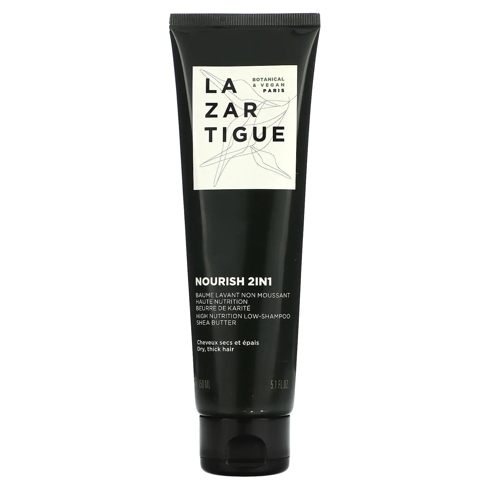 Lazartigue Nourish 2 IN 1, High Nutrition Low-Shampoo, Dry, Thick Hair, 5.1 fl oz (150 ml)