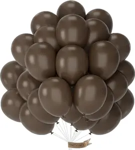 PartyWoo Dark Brown Balloons 50pcs 12 Inch Boho Coffee Neutral Fall Latex Helium Balloons for Bachelorette Baby Shower Anniversary Thanksgiving Birthday Autumn Theme Party Decorations Brown-F20