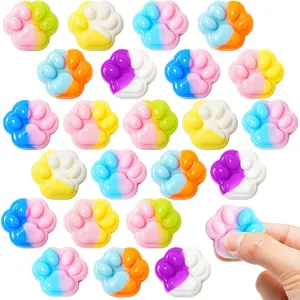 24Pcs Mini Cat Paw Squishies – Soft Slow Rise Cat Paw Squishy Toys for Stress Relief | Cute Fidget Toys Classroom Prizes Christmas Party Favors