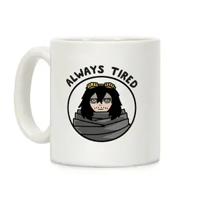 [Sale up to 30%] Always Tired - Eraserhead (Shota Aizawa) Coffee Mug, 11 oz or 15 oz Ceramic Drinkware with Large Handles, Printed in the USA