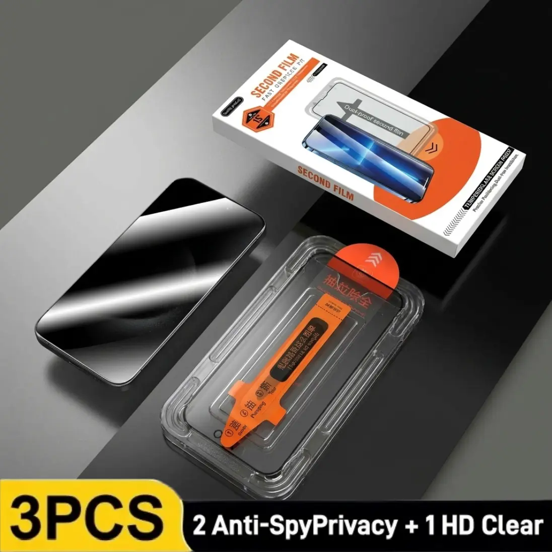 【DealsForYouDays】3PCS Luxury Privacy Screen Protector for iPhone, Samsung Smartphones, Cellphones & Devices - Crystal Clear, Fingerprint Proof, Scratch Resistant, Plasma Plating Process Phone Accessories for Enhanced Protection