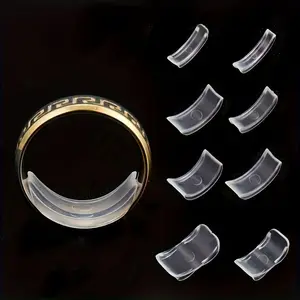 8pcs Adjustable Invisible Ring Size Adjuster Set - Non-slip And Comfortable Fit, Multi-purpose Size Pads For Loose Rings, Portable Jewelry Sizer For Oversized Accessories, Suitable For Various Finger Sizes Round