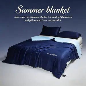 Luxury Ice Silk Summer Quilt, Dual-Sided Air-Conditioning Blanket, Soft Cooling Blanket, Soft and Cool, Multiple Colors and Sizes, Ideal for Bedroom and Sofa, Soft Blanket Throw