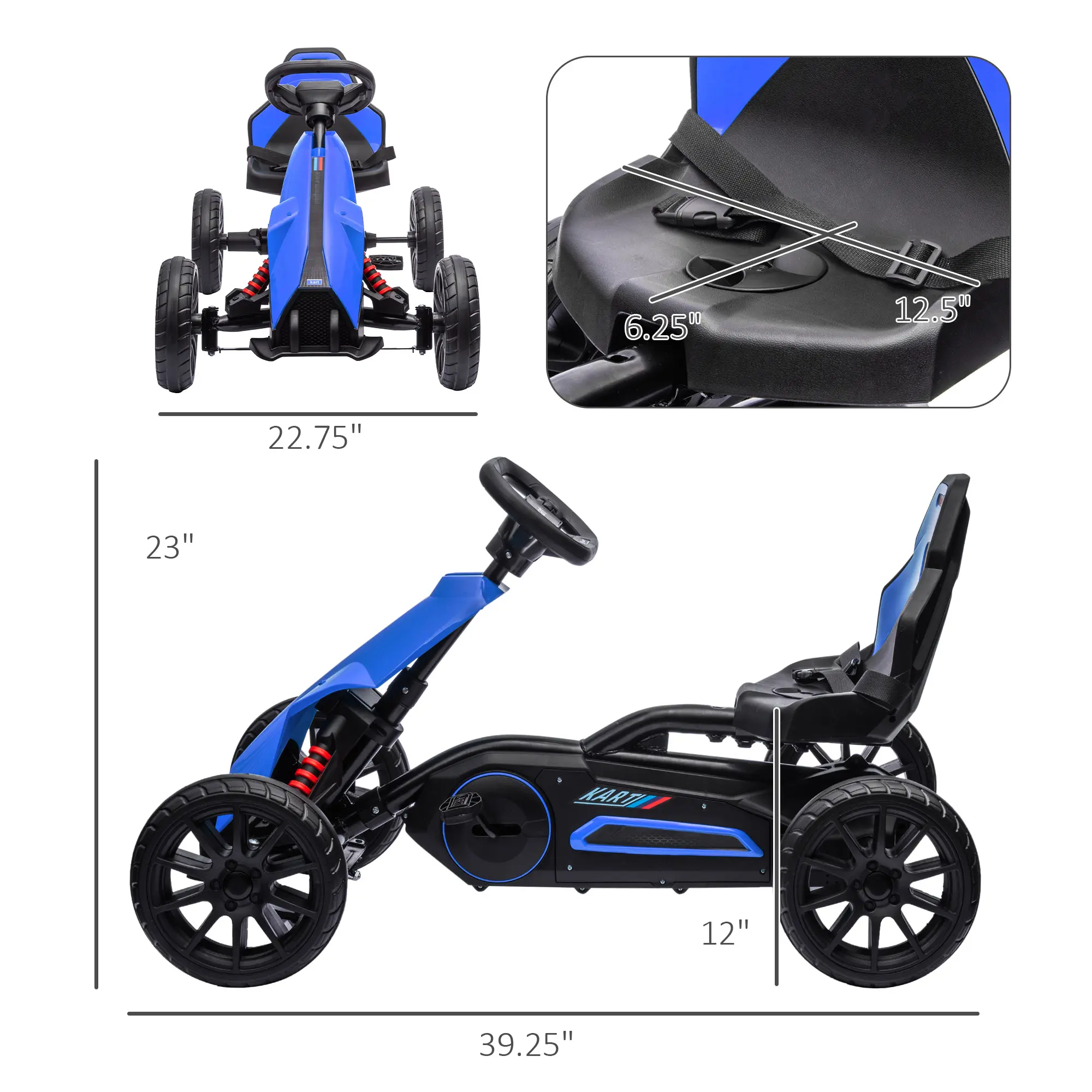 Style 3, Blue, EVA Wheels, 66 lbs Cap, Ages 3-8
