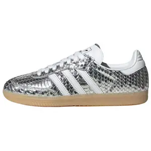 Adidas Samba OG Silver White Patent Snakeskin Gum Women's Perfect Fashion Footwear Walking Everyday Shoe Durable Trendy Sneaker Girl