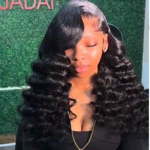 Menglle Hair Glueless 13X4 Deep Wave Lace Front Wigs For Black Women Real Human Hair Wigs Middle Part Human Wig 200% Density#Summervibes#TikTokShopStockUp