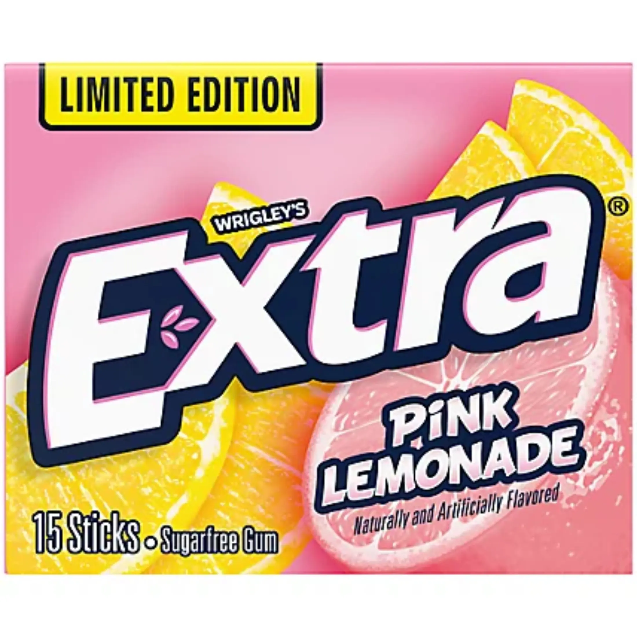 2x Wrigley's Extra Pink Lemonade Chewing Gum - Sweet Candy Snack Munchies Refreshment 15ct