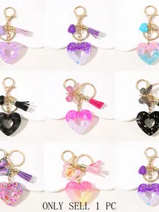 1PC/Love Key ring chain Accessories Heart-shaped Seashell Epoxy Resin Key chain Fashionable Women's Bag Charm Ins-Style Girly Ball Butterfly Accessory Pendant Birthday Holiday Party Gift