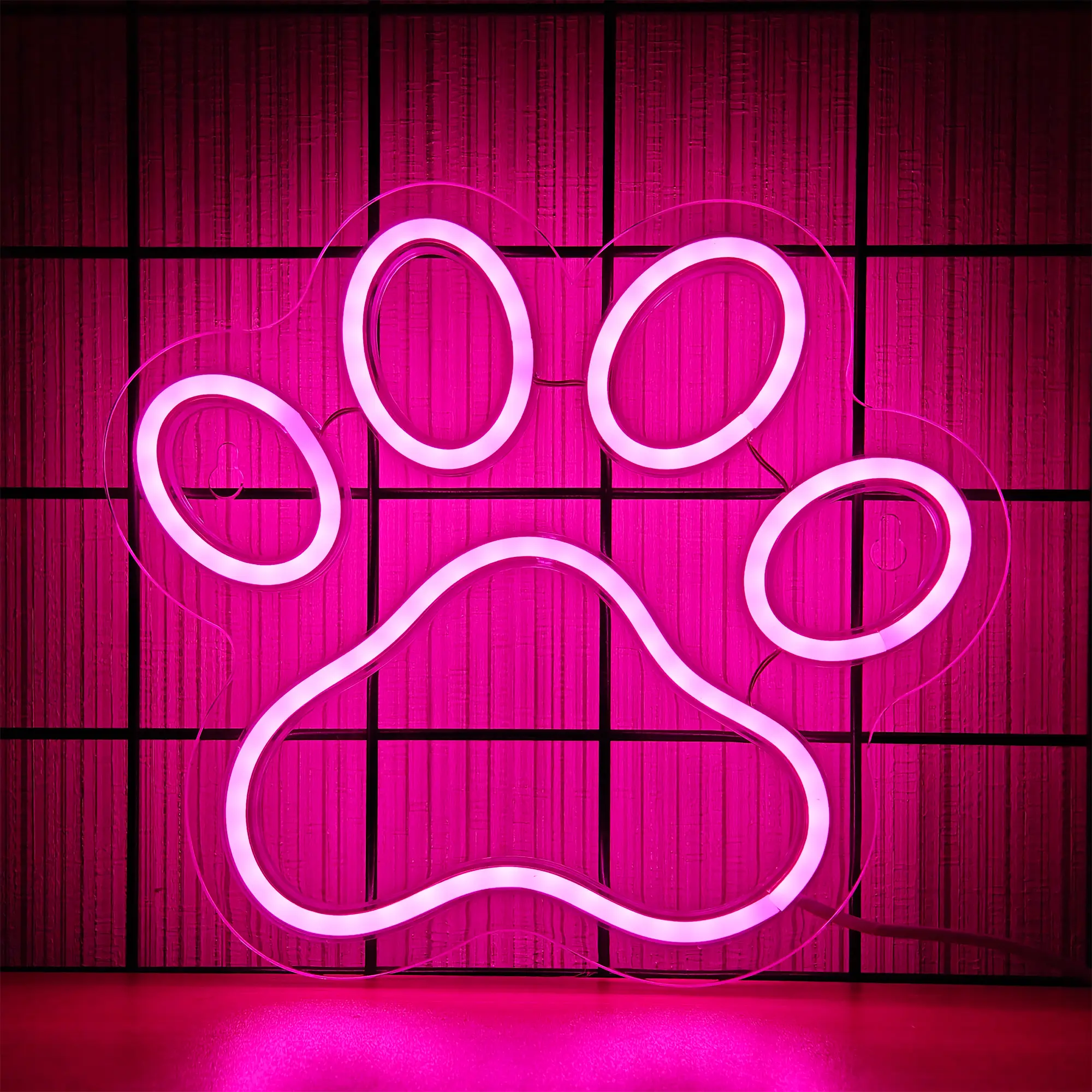 Dog Paw Neon Sign, Dimmable USB Powered LED Paw Print Light for Wall Decor, Pet Grooming Shop, Dog Room and Gifts for Dog Lovers