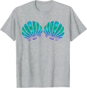 Mermaid Sea Shell Bra Costume T-Shirt, Fashion Gift