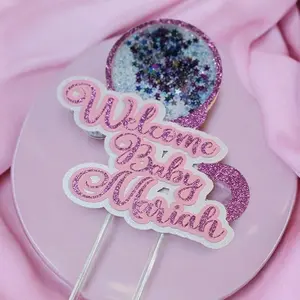 Baby Rattle Shaker Cake Topper, Custom Baby Shower Cake Topper