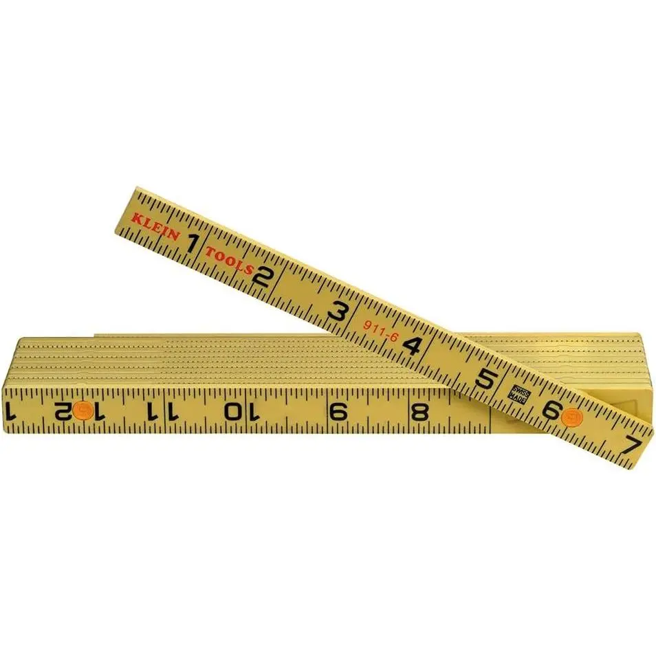 6-Foot Durable Fiberglass Folding Ruler - Outside Reading Measuring Tool for Home Improvements, Carpenters, Contractors, Framing, Heavy-Duty Construction, Non-Slip Grip, Compact Portable Design, Easy Storage, 25ft Tape Measure