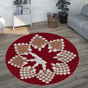 1 floral floor mat, Round floral rug, suitable for bedroom bedside decoration, living room home decoration, balcony decoration, New Year holiday decoration, Valentine's Day decoration, Easter decoration