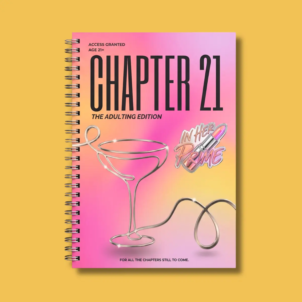 Chapter 21 Adulting Gift Card Book for Her - Pink Spiral 21st Birthday Card Holder, Cards Not Included