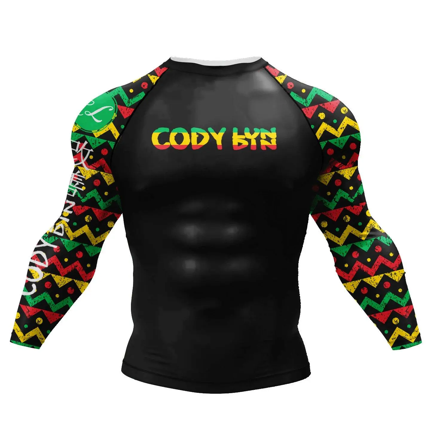 Men's 4-Pieces Compression Sportswear Set - Tight-Fit Beast Print Rash Guard, MMA Shorts, Muscle-Accent Sun Protection Shirts for BJJ, Asian Sizing, M/XXL Options