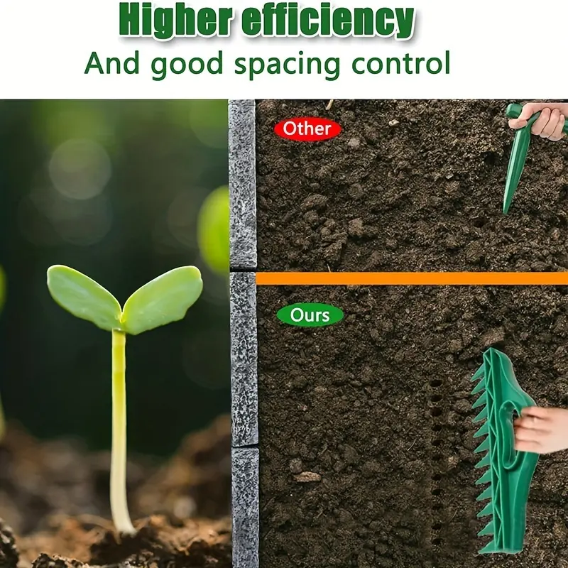 1pc Green Plastic Hheld Seeder Planting Tool, 12-Hole Seed Dispenser, Gardening Seeding Punch for Efficient Digging  Sowing