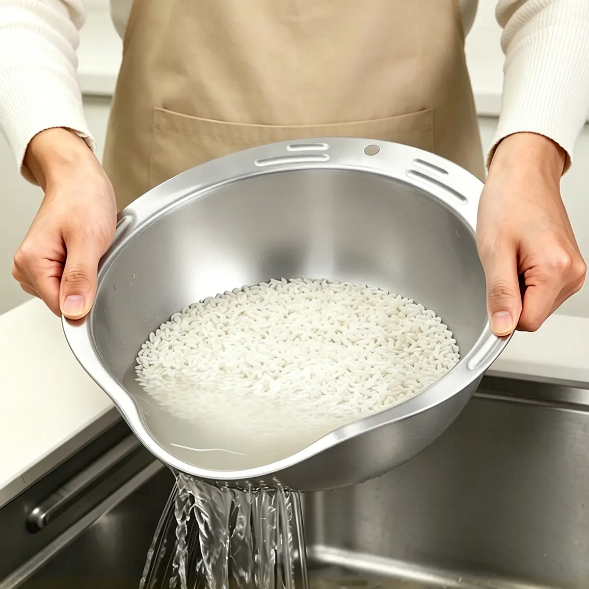 Thick Round Stainless Steel Draining Utensils - Household Multi-Functional Rice Washing Bowl, Fruit Vegetable Washing Basin, Kitchen Filter Water Colander