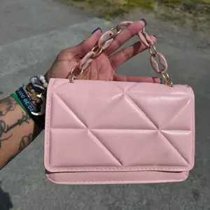 Pink Faux Leather Handbag