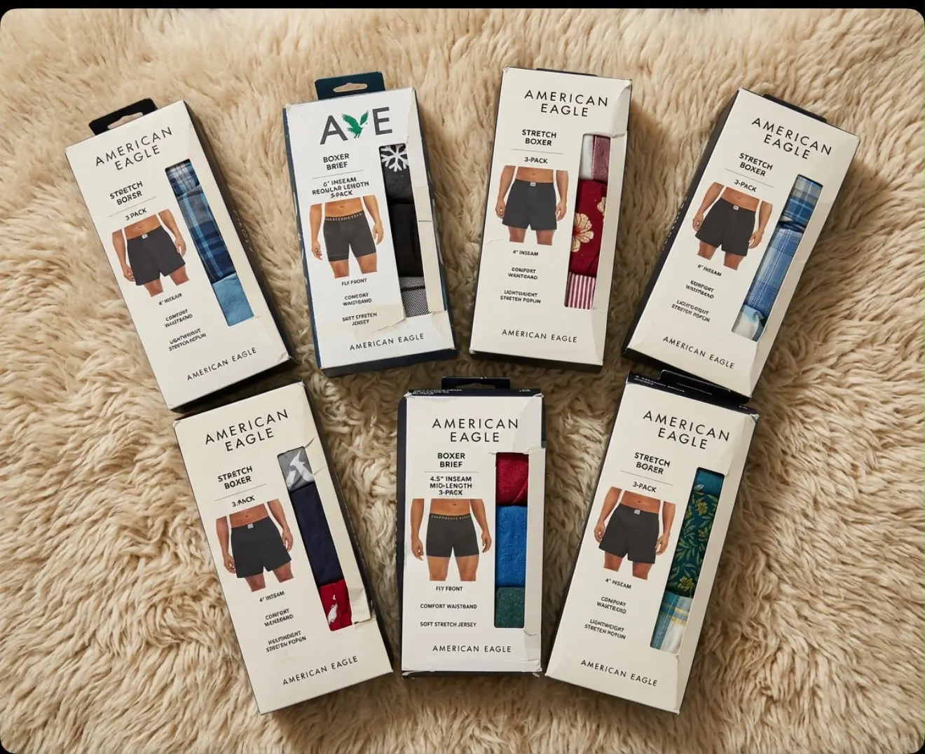Men's Stretch Boxers, Casual Daily Use Underwear, No-Frills Simple Design Bottoms Shorts