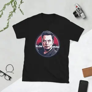 Elon Musk Vector Portrait T-shirt, Short-Sleeve Unisex T-Shirt