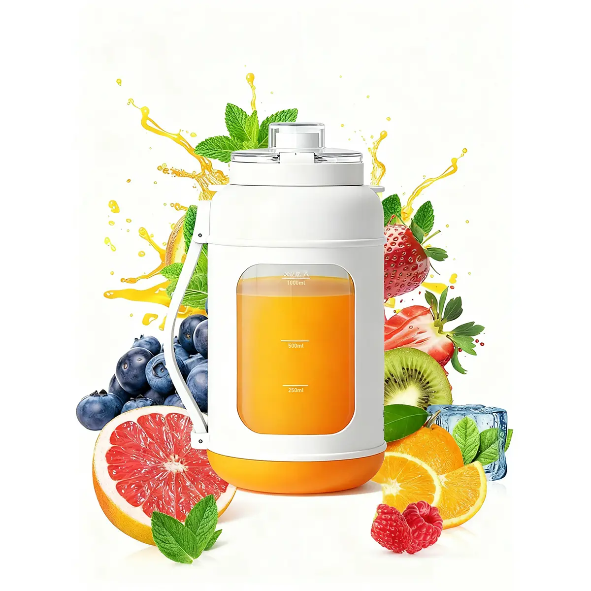 Cordless USB-Rechargeable Portable Juicer Blender - 700ML/1000ML Stainless Steel Lightweight Blend, Multifunctional Juicer Machine, Compact Design, Leak-Proof Lid, Easy-Clean On-the-Go Mixer, Household Kitchen Appliance Gift for Outdoor Use