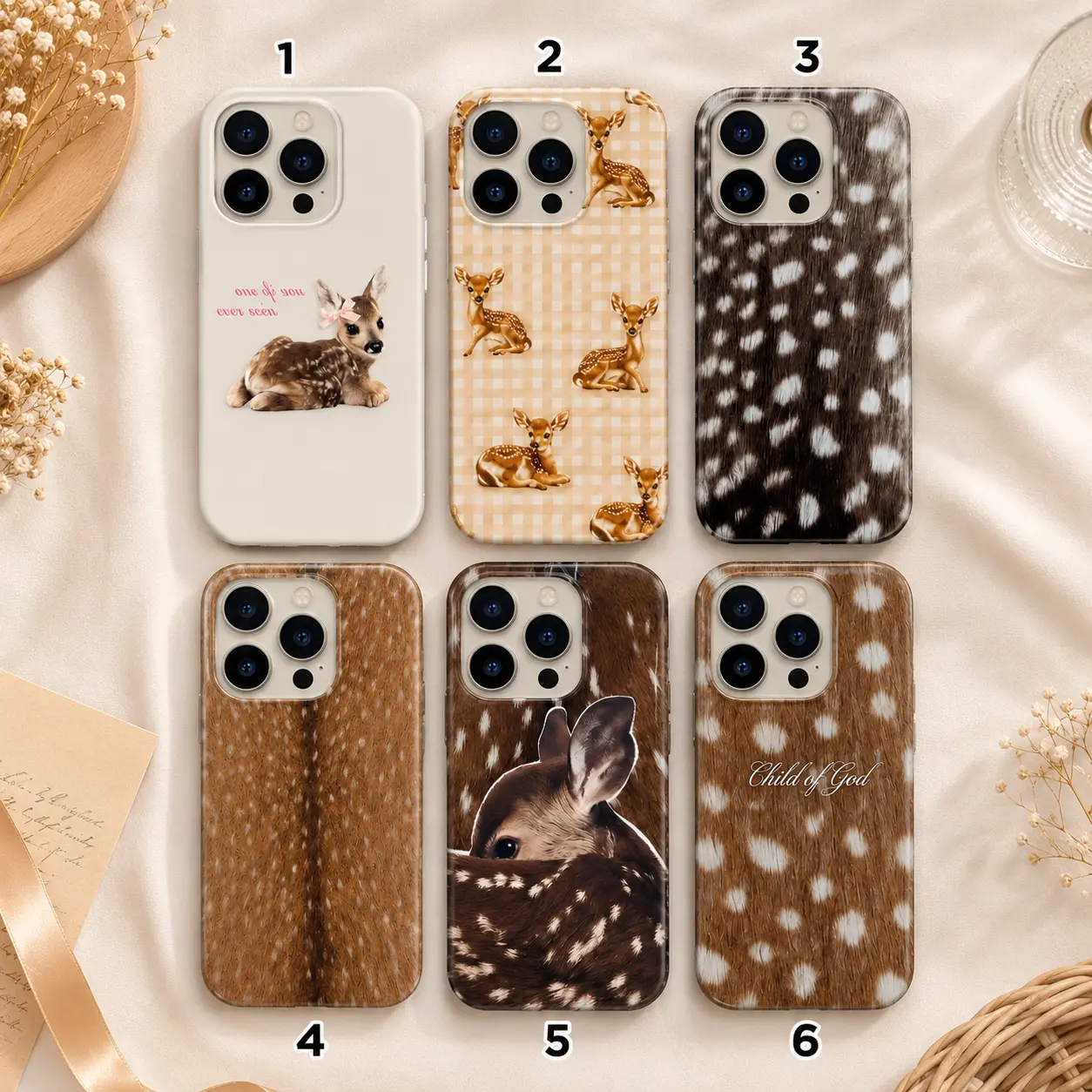Fawn Aesthetic Phone Case, Deer iPhone Case Collection, Cottagecore Woodland Phone Cover, Coquette Deer Print Case, Forestcore Gift