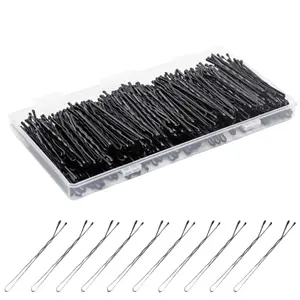 Bobby Pins 300 Pcs, Bobby Pins Black 2Inches, Reusable Invisible Wave Non Slip Hair Pins, for Girls,and Women, Bulk With Storage Box