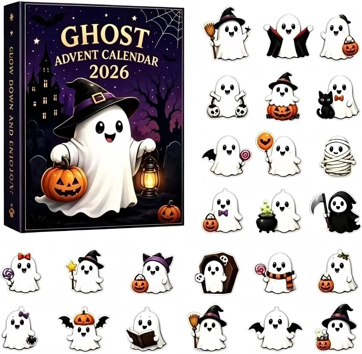 2026 Halloween 24-Day Countdown Advent Calendar, Festive Home Office Desk Decor, Unique Holiday Gift