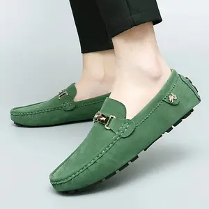 Mens Shoes Men's Moccasin Loafer Shoes With Metallic Decor, Comfy Non-slip Slip On Shoes, Men's Shoes, Spring And Summer