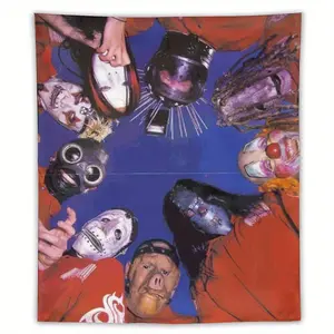 Slipknot Punk Rock Band Tapestry - Edgy Music-Inspired Wall Art with Unique Masked Figures & Thorny Wire Design - Polyester Vertical Decortapestry gifts for boyfriendwall decor flags