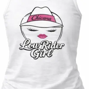 Chicana Lowrider Tank - Womenswear Tops with Chicana Lowrider Girl Design Cotton