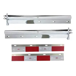 Chrome Mud Flap Hanger Pair 30" Straight Angled 2-1/2" Bolt Pattern w/ Reflector