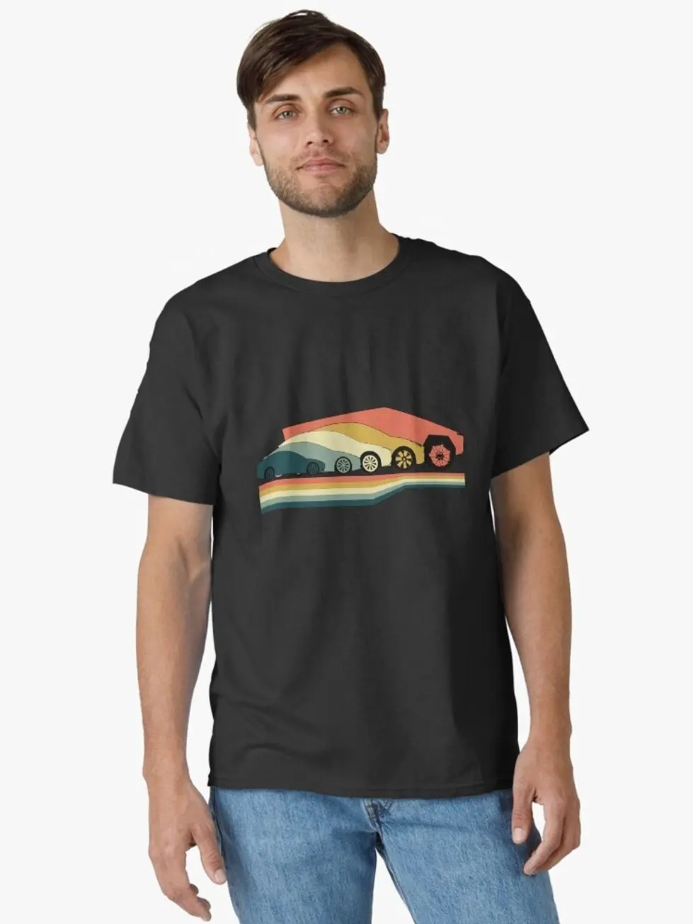 TESLA Shirt Car Print Retro T-shirt – Elon Musk Fan club Shirt Classic T-Shirt Classic Muscle Cars, JDM Legends & Gifts for Car Lovers