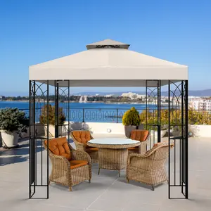 Patio Gazebo 8x8 with Corner Shelves