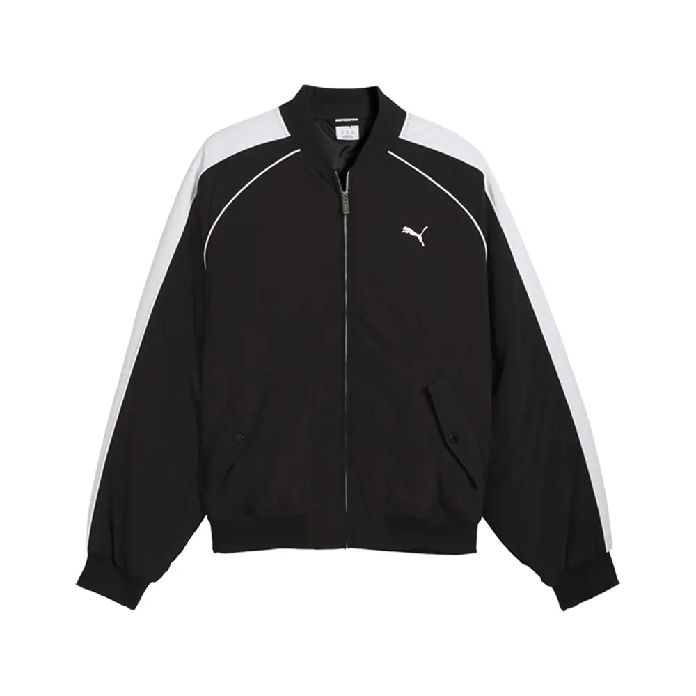 PUMA Mens T7 Bomber Jacket Athletic Outerwear Casual - Black PUMA Mens T7 Bomber Jacket Athletic Outerwear Casual - Black