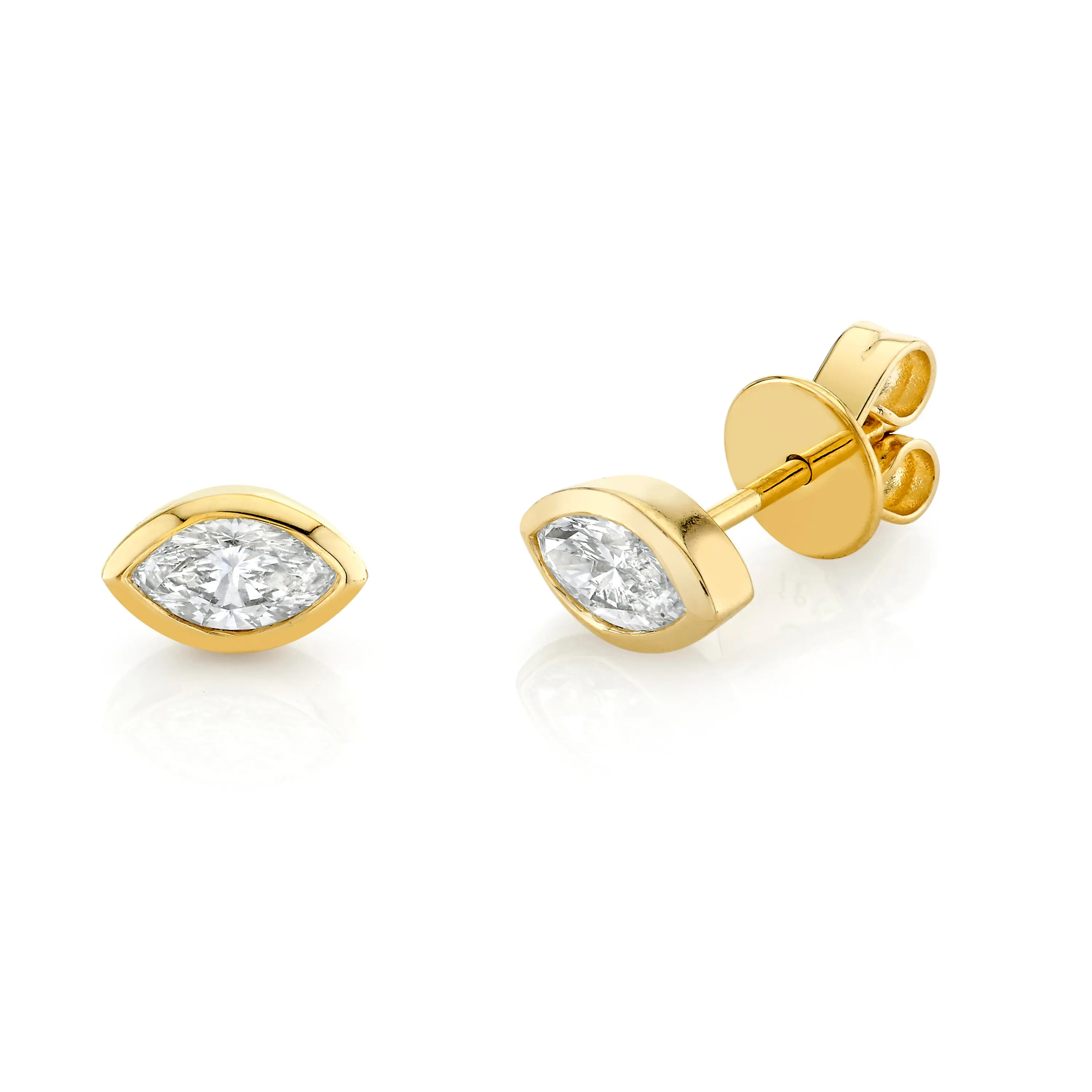 READY TO SHIP DIAMOND MARQUISE BEZEL STUDS