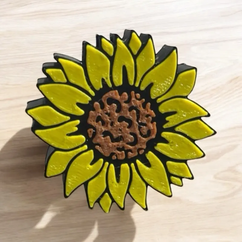 Cheetah Print Sunflower Straw Topper - Fits Up to 10mm Straws