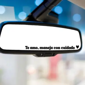 Car Sticker Te Amo Maneja I Love You Mirror Decal, Reflective Rearview Mirror Decoration, Stylish Car Accessory for Drivers, Sticker for Cars