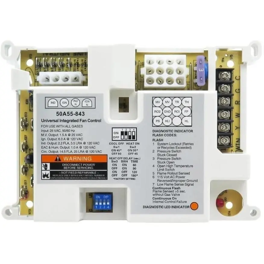 50A55-843 Integrated Furnace Control Board for Universal Integrated Fan Control 50A55-843