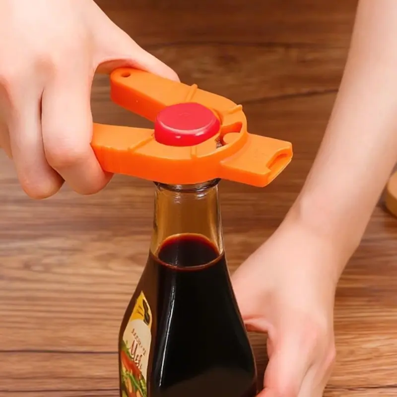1 Pcs Orange Lightweight Water Bottle Opener, Multifunctional Plastic Bottle Cap Opener Ergonomic Openers for Weak Hands, Children, Seniors Elderly, Arthritis Sufferers