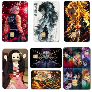 Demon Hunter Credit Card Sticker, Anime Debit Card Skin, Cute Kawaii Gift for Anime Fans, Vinyl Ultra Slim Waterproof Scratch-Resistant, Easy Apply & Remove - Mitsuri Kanroji, Tanjiro Kamado, Muichiro Tokito